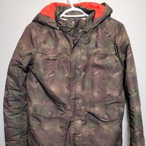 Boys’ Camo Winter Parka – Size 11-12 with Sherpa Lining & Faux Fur on Hood